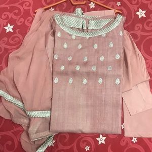 Custom made raw silk kurti tunic set